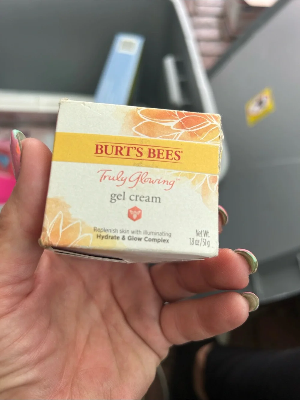 Burt's Bees Gel Cream in White & Yellow-Orange Packaging